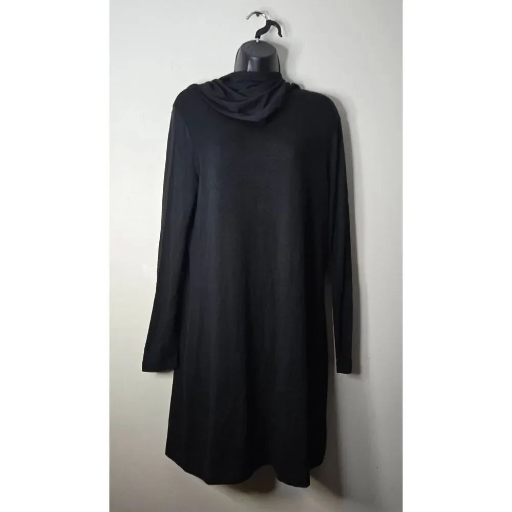 Lou & Grey Loft Womens Supersoft Tunic Scarf Wrap Size Medium Long Sleeve Black